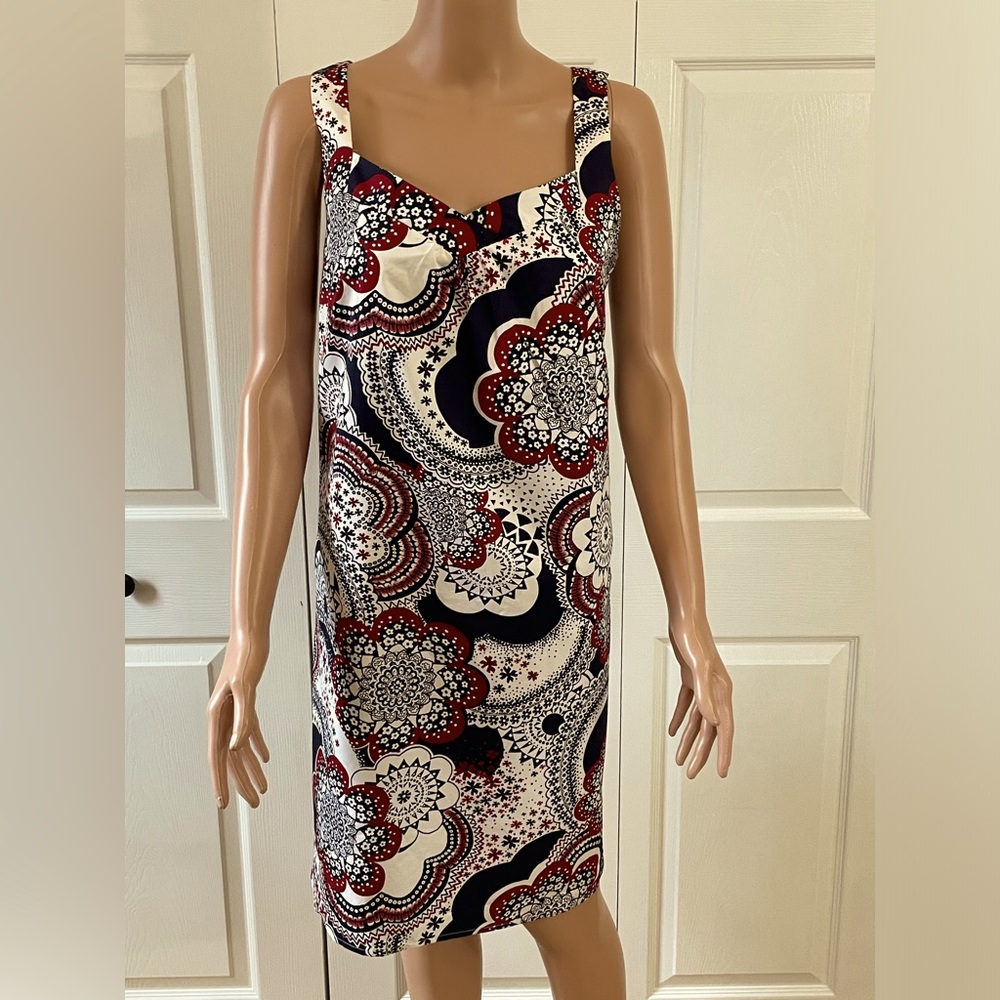The Loft red, white and blue dress